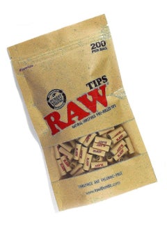Natural Unrefined Pre-Rolled Filter Tips - 1 Bag of 200 Tips