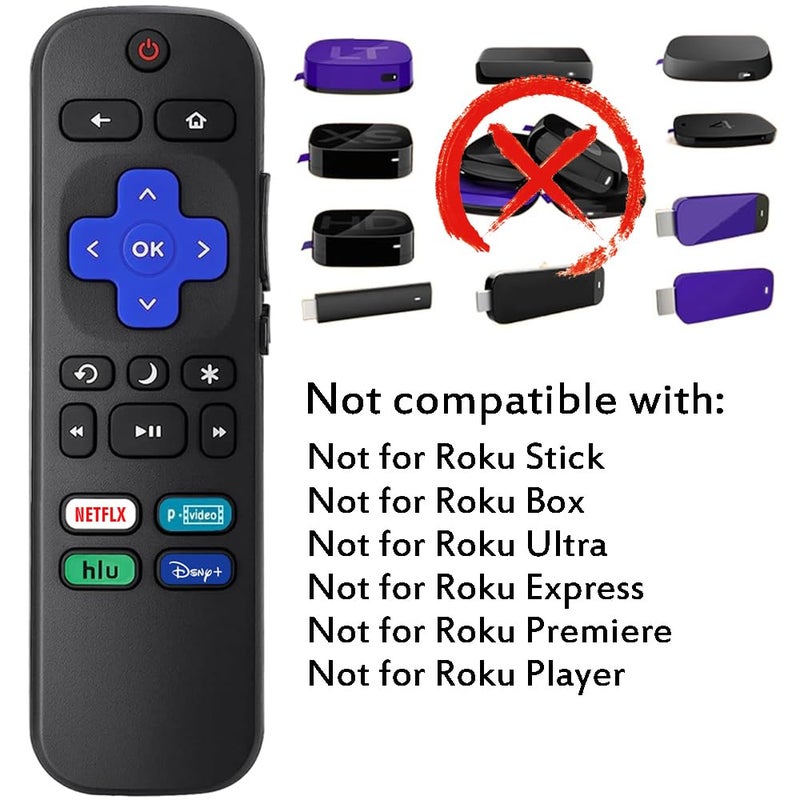 Vomwyn 2Pcs Replacement Remote Control Compatible for Roku TV, Universal Remote Fit for Hisense/Onn/TCL/Sharp/Element/Philips/Hitachi/JVC/RCA/Insignia/Sanyo/LG RokuSeries Smart TVs (Not for RokuStick & Box) - Image 3