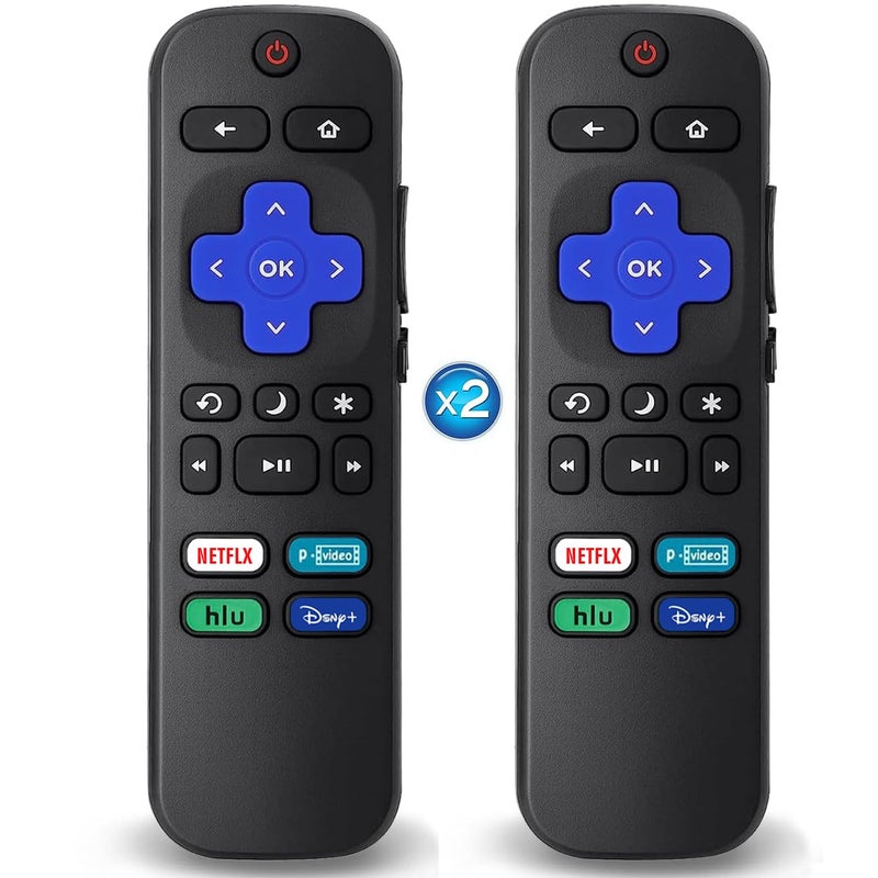 Vomwyn 2Pcs Replacement Remote Control Compatible for Roku TV, Universal Remote Fit for Hisense/Onn/TCL/Sharp/Element/Philips/Hitachi/JVC/RCA/Insignia/Sanyo/LG RokuSeries Smart TVs (Not for RokuStick & Box) - Image 1