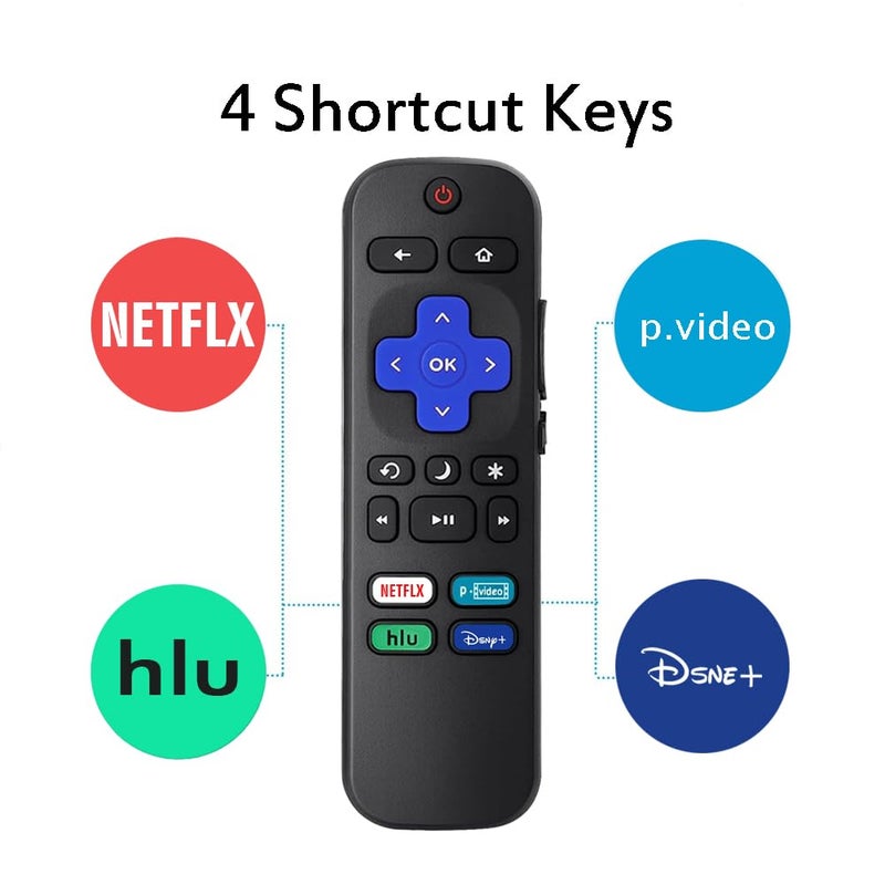 Vomwyn 2Pcs Replacement Remote Control Compatible for Roku TV, Universal Remote Fit for Hisense/Onn/TCL/Sharp/Element/Philips/Hitachi/JVC/RCA/Insignia/Sanyo/LG RokuSeries Smart TVs (Not for RokuStick & Box) - Image 4