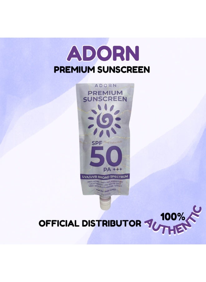 Adorn أدورن لجميع أنواع البشرة واقي شمس SPF 50 PA+++ حماية واسعة الطيف - Image 1