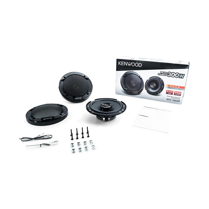 Kenwood KFC-1666R Road Series Car Speakers (Pair) - 6.5" 2-Way Car Coaxial Speakers, 300W, 4-Ohm Impedance, Cloth Woofer & Balanced Dome Tweeter, Heavy Duty Magnet Design - Image 4