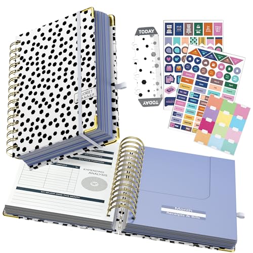 Ospelelf Budget Planner - Budget Book with Bill Organizer and Expense Tracker, 12 Month undated Budget Planner/Account Book to Take Control of Your Money, Start Anytime(Polka dots) - Image 1