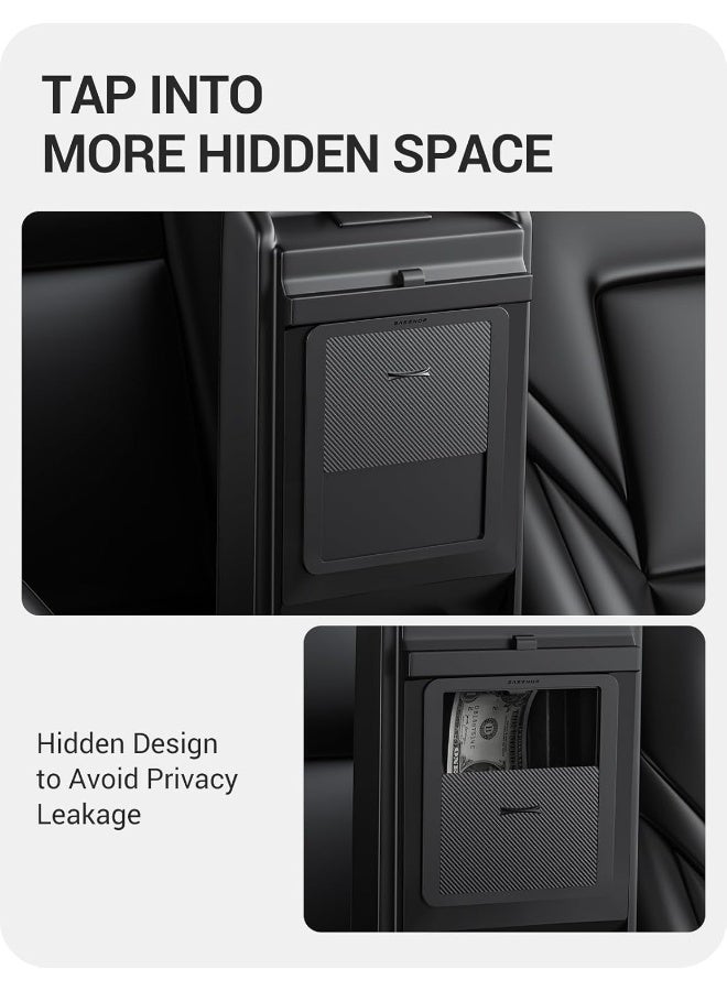 BASENOR Upgraded Tesla Model Y Model 3 Armrest Hidden Storage Box [Carbon Edition] [Powerful Magnetic] Center Console Secret Compartment Accessories 2017-2024 - Image 3
