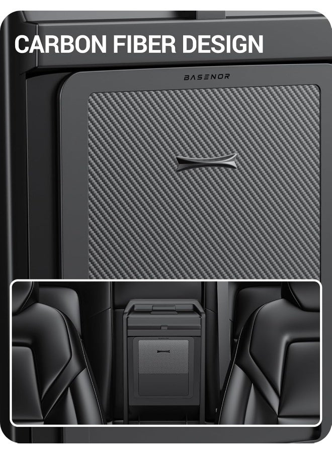 BASENOR Upgraded Tesla Model Y Model 3 Armrest Hidden Storage Box [Carbon Edition] [Powerful Magnetic] Center Console Secret Compartment Accessories 2017-2024 - Image 4