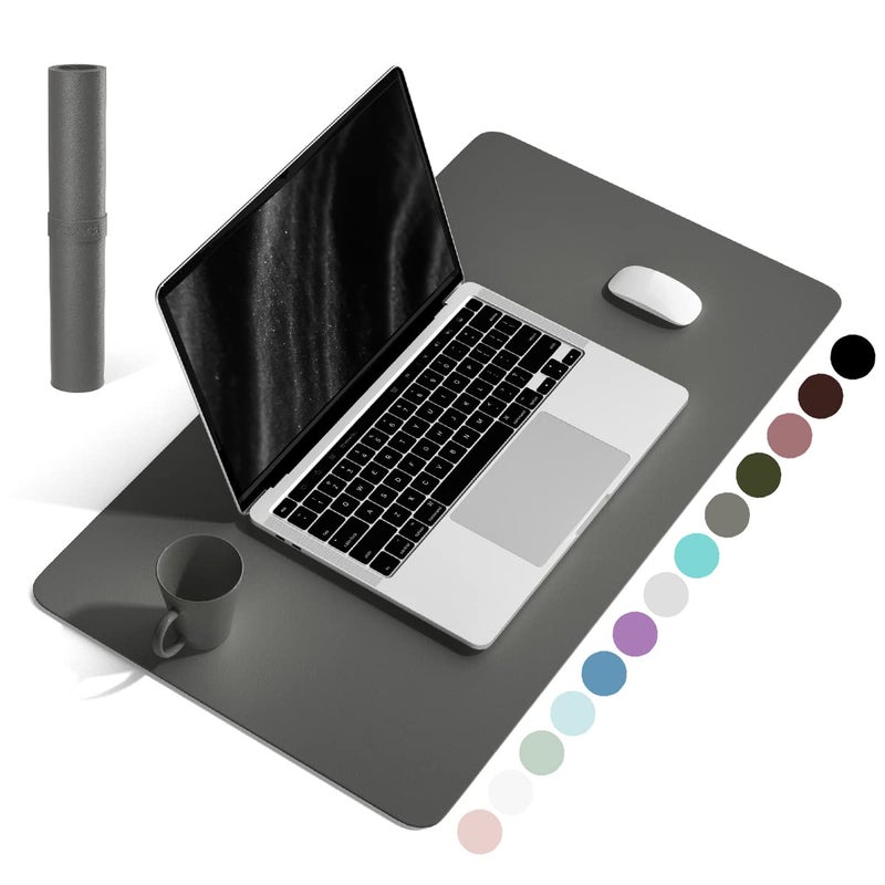 YSAGi NonSlip Leather Desk Pad Waterproof Laptop Computer Desk Keyboard Mat Table Protector Blotter Mat Large Mouse Pad for OfficeWorkHomeDecorDark Gray 236 x 137