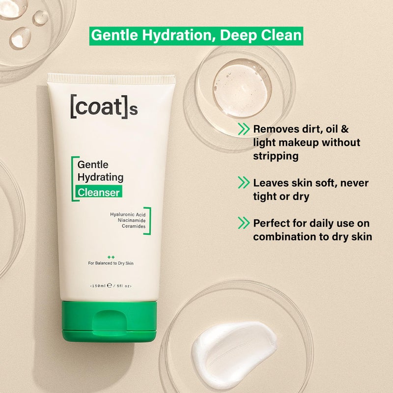 COATS Gentle Hydrating Cleanser [5oz] â€“ Moisturizing Face Wash w/Hyaluronic Acid â€“ Preppy Skincare- Fragrance-Free, Vegan, Clean Skincare for Teens, Combo to Dry Skin - 30 Day Supply - Image 2