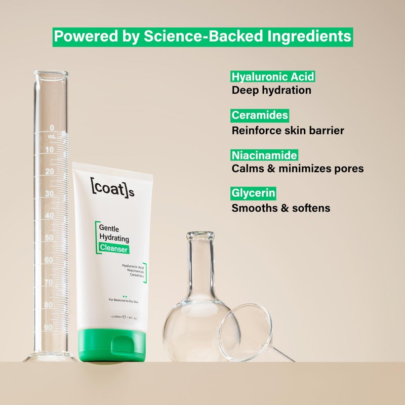 COATS Gentle Hydrating Cleanser [5oz] â€“ Moisturizing Face Wash w/Hyaluronic Acid â€“ Preppy Skincare- Fragrance-Free, Vegan, Clean Skincare for Teens, Combo to Dry Skin - 30 Day Supply - Image 5