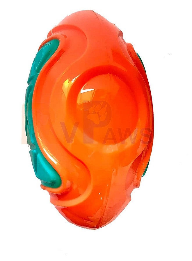 Dogs Non-Toxic Rugby Ball Shape Chew Toy | Natural & Soft Latex Training Squeaky Interactive Toy For Dog And Pet - 1Pcs (Color May Vary) - Image 3