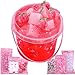 Azeperoy Premade Peach Pink Jelly Cube Glimmer Crunchy Crystal Slime Includes 6 Sets of Addins Sensory and Tactile Stimulation Stress Relief Party Favors for Girls Boys - Image 2