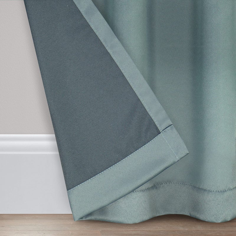 ECLIPSE Solid Thermapanel Modern Room Darkening Rod Pocket Window Curtain for Bedroom (1 Panel), 54" x 84", River Blue - Image 5