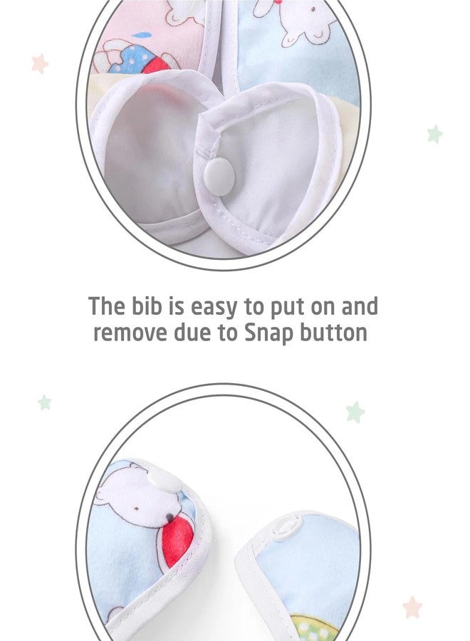 Joy Buzz Waterproof Spill Resistant Baby Feeding Printed Cotton Bibs With Snap Button Closure for 6 to 12 months new born baby/toddler- Pack of 3 (Multicolor 6) - Image 5