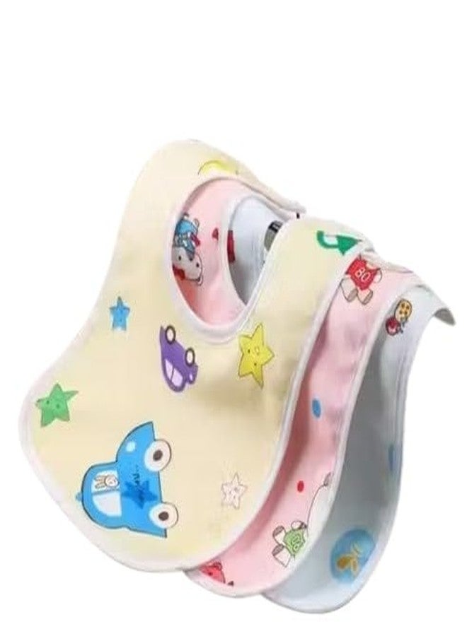 Joy Buzz Waterproof Spill Resistant Baby Feeding Printed Cotton Bibs With Snap Button Closure for 6 to 12 months new born baby/toddler- Pack of 3 (Multicolor 6) - Image 1