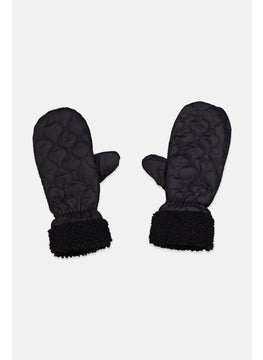 Tchibo Men 1 Piece Quilted Mittens, Black  - Image 1