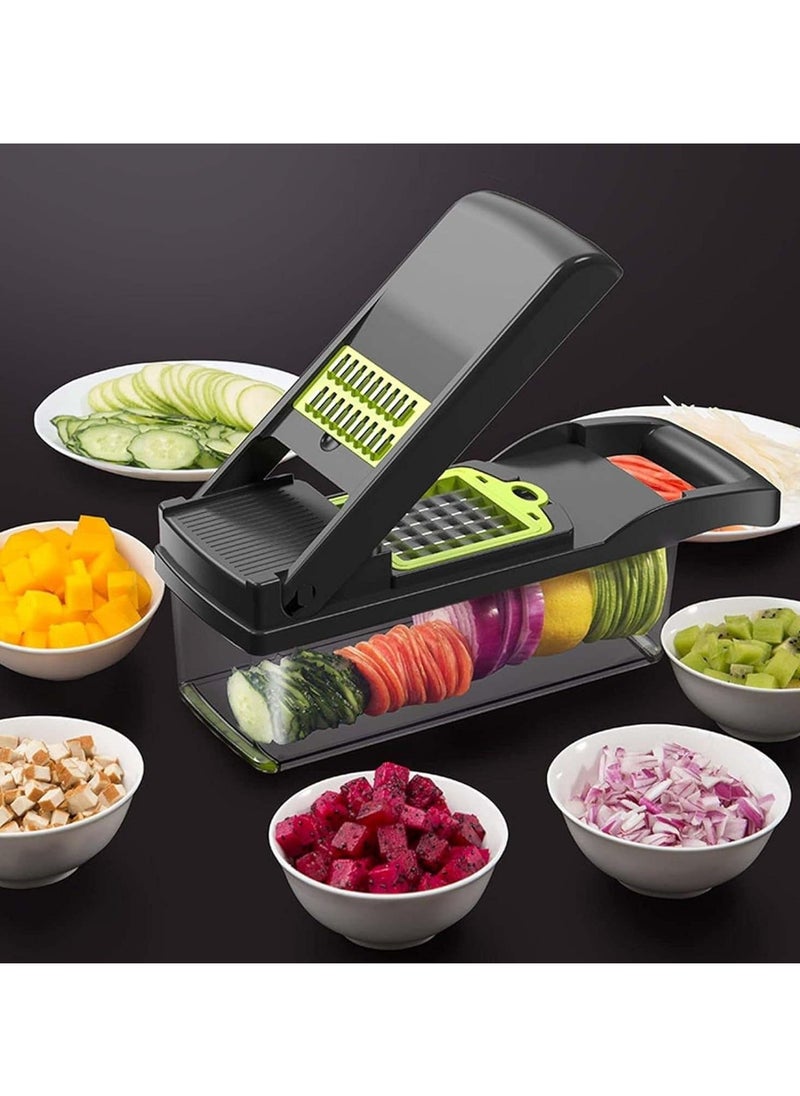 Generic - Multifunctional Food Cutter, 16-in-1 Vegetable Chopper, Onion Dicer, Vegetables, Fruits, Carrots, etc. Can Be Sliced And Diced - Image 1
