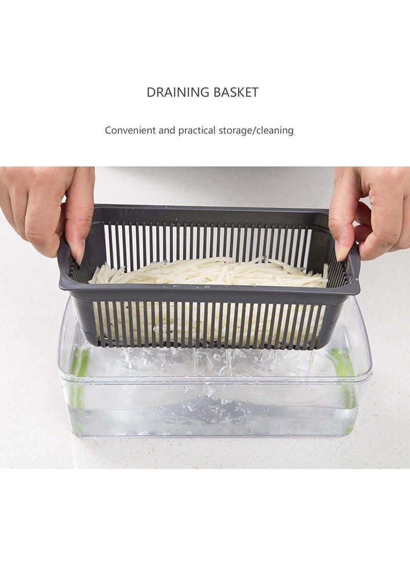 Generic - Multifunctional Food Cutter, 16-in-1 Vegetable Chopper, Onion Dicer, Vegetables, Fruits, Carrots, etc. Can Be Sliced And Diced - Image 1