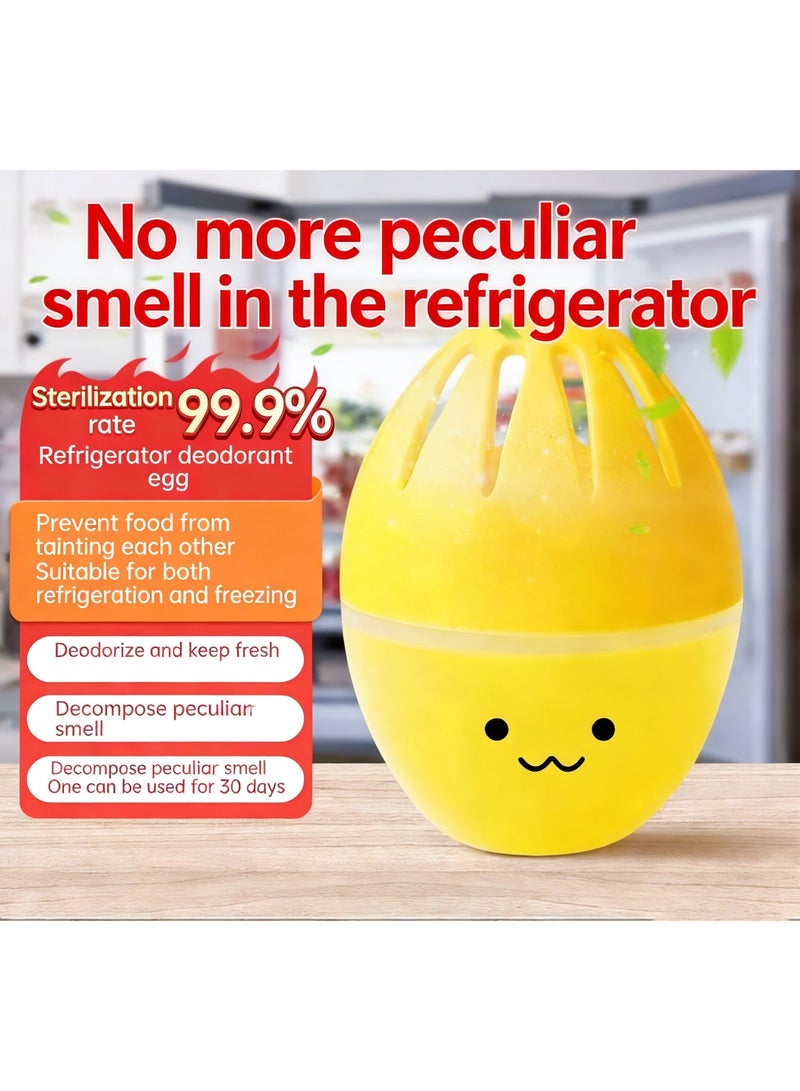 Mizi 4PCS Yellow Egg Size Air Purifier For Fridge Kitchen Non Electric Odor Neutralizer（Lemon flavor） - Image 1