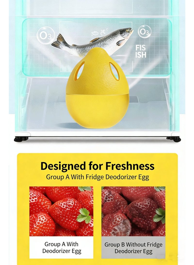 Mizi 4PCS Yellow Egg Size Air Purifier For Fridge Kitchen Non Electric Odor Neutralizer（Lemon flavor） - Image 2