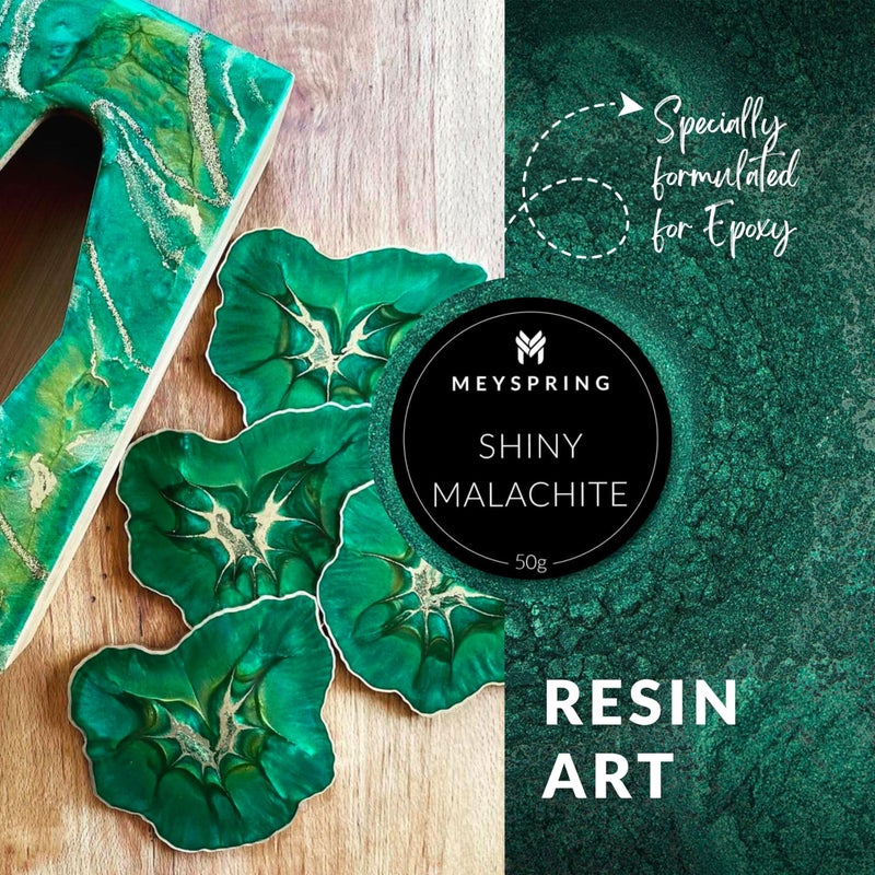 MEYSPRING Shiny Malachite - Epoxy Resin Pigment - 50g - Green Mica Powder for Epoxy Resin - Emerald Green Epoxy Pigment - Image 3