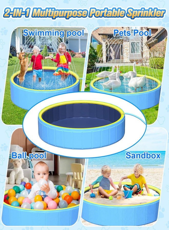 artcool 47" Thicken Small Dog Pool,Non-Slip Kiddie/Kids Pool Hard Plastic,2-in-1 Foldable Sprinkler Puppy Pools,Portable Pet Pools for Summer Outdoor Backyard - Image 2