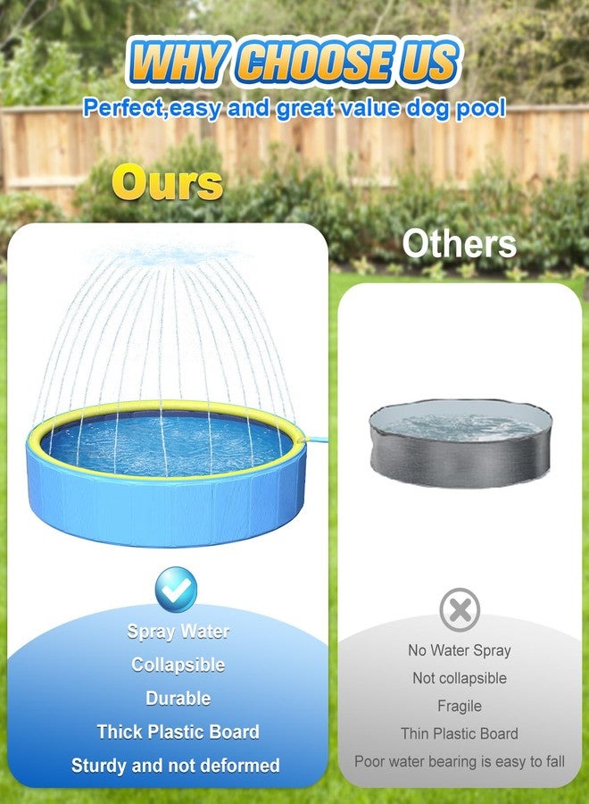 artcool 47" Thicken Small Dog Pool,Non-Slip Kiddie/Kids Pool Hard Plastic,2-in-1 Foldable Sprinkler Puppy Pools,Portable Pet Pools for Summer Outdoor Backyard - Image 3