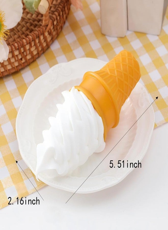 Fevoila 2 Pcs Simulated Ice Cream Lifelike Fake Artificial Realistic Ice Cream Fake Food Model for Home Kitchen Cabinet Desk Shops Display Photography Props - Image 2