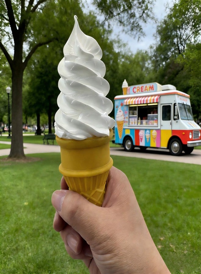 Fevoila 2 Pcs Simulated Ice Cream Lifelike Fake Artificial Realistic Ice Cream Fake Food Model for Home Kitchen Cabinet Desk Shops Display Photography Props - Image 4