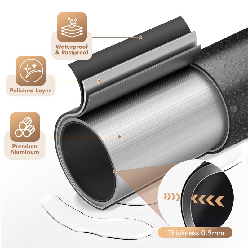 Bonpally Curved Shower Curtain Rod for Bathroom, 40-72 Inches Adjustable Curved Shower Rod, 0.9MM Aluminum Shower Curtain Rod with Rotating Brackets for Extra Shower Space, Need to Drill, Black - Image 4