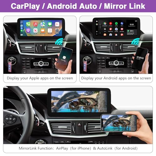 NINETOM 10.25 inch Touchscreen Wireless CarPlay Android Auto Multimedia Car Radio Receiver Compatible with Mercedes Benz E Class W212 with NTG4.0 System (2009-2012) - Image 4