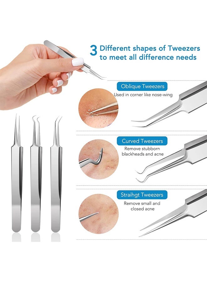 Gecomo 16 Pcs Blackhead Remover Tool Kit with Metal Case, Blackhead Crushing Tool Kit, Stainless Steel Extraction Tool for Acne Acne Whitehead Imperfection - Image 3