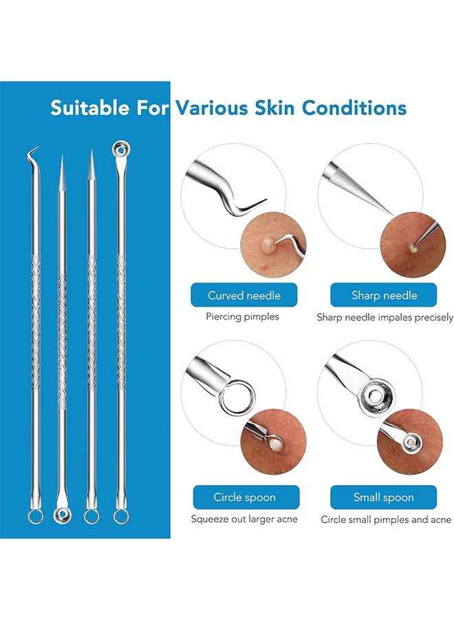 Gecomo 16 Pcs Blackhead Remover Tool Kit with Metal Case, Blackhead Crushing Tool Kit, Stainless Steel Extraction Tool for Acne Acne Whitehead Imperfection - Image 4