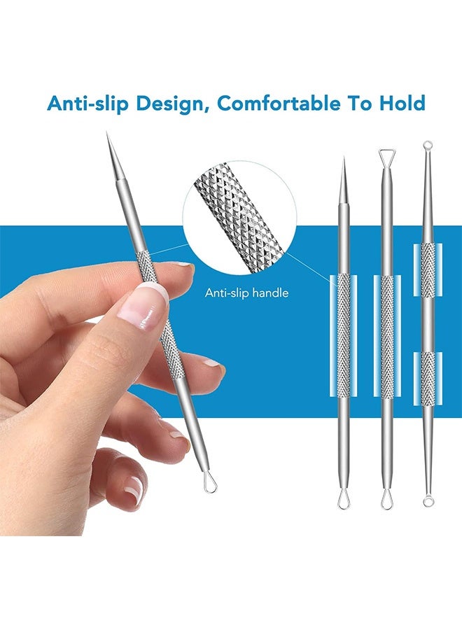 Gecomo 16 Pcs Blackhead Remover Tool Kit with Metal Case, Blackhead Crushing Tool Kit, Stainless Steel Extraction Tool for Acne Acne Whitehead Imperfection - Image 2