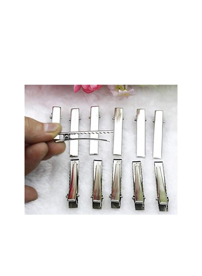 klarako Metal Alligator Clips Single Prong Flat Hair Clips Duckbills Barrette Bow 100Pcs - Image 2