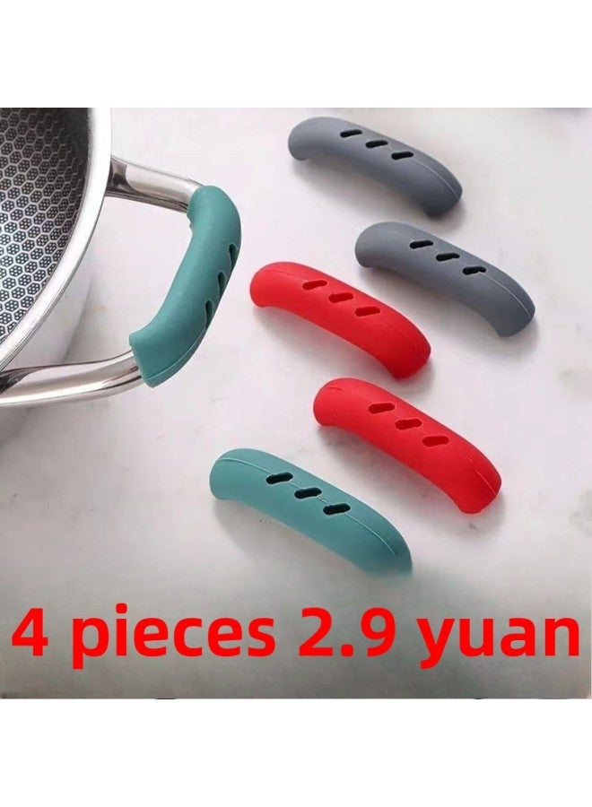 Silicone Pot Handle Cover High Temperature Resistant Wear Resistant Pot Cover Gloves Casserole Steamer Soup Pot Handle Heat Insulation Anti-scalding Handle-Color:Anti-scald Pot Handle Cover: 12 Pieces  - Image 3
