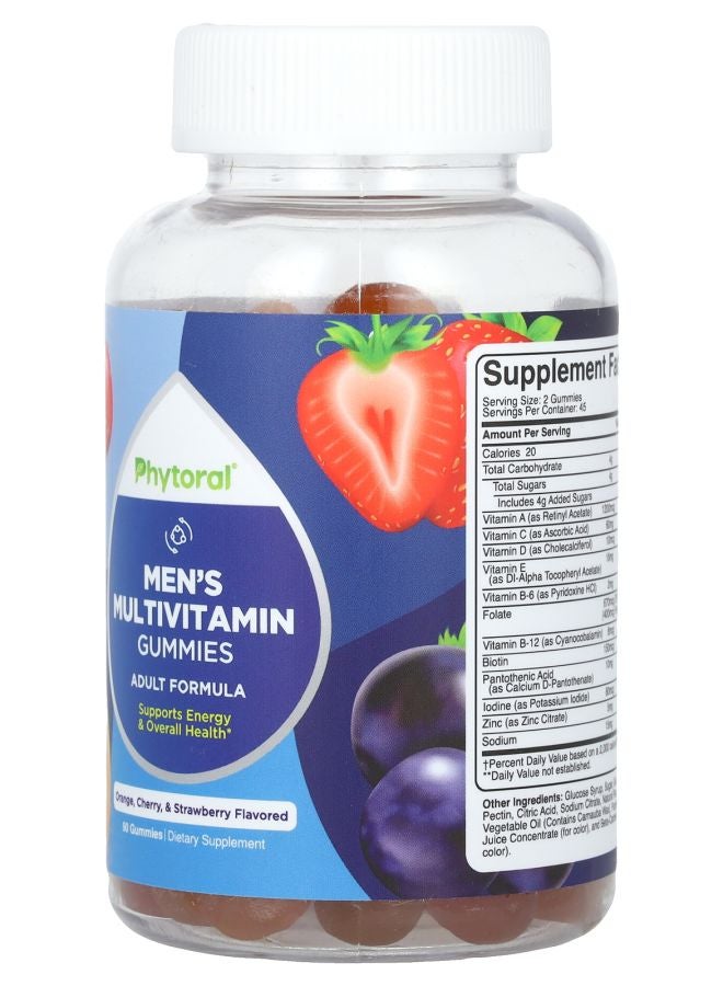 Phytoral Men's Multivitamin Gummies Orange Cherry & Strawberry 90 Gummies - Image 2