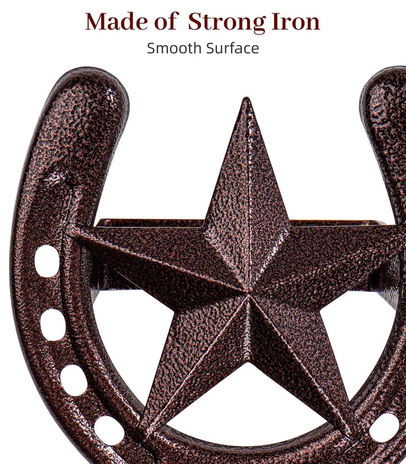 HYDERMUS Cowboy Hat Hanger Wall Mount, 4 Pack Cowboy Hat Rack, Metal Horseshoe Hook, Horseshoe Decor, Western Hat Hook for Wall, Hat Holder for Entryway Closet, Bridle Hook for Tack Room, Horse Supplies - Image 3
