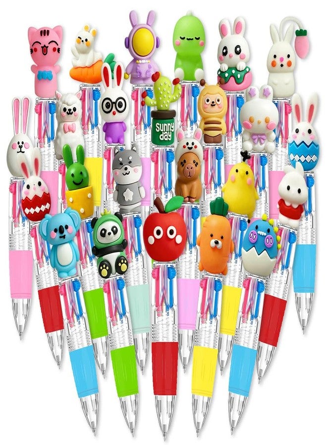 AWEELON 24PCS Easters Fun Pen Bulk Mini Multicolor 4 in 1 Ballpoint Cute Retractable Pens for Easters Birthdays Parties Prizes Office Writing Supplies Goodie Bag Stuffers - Image 1