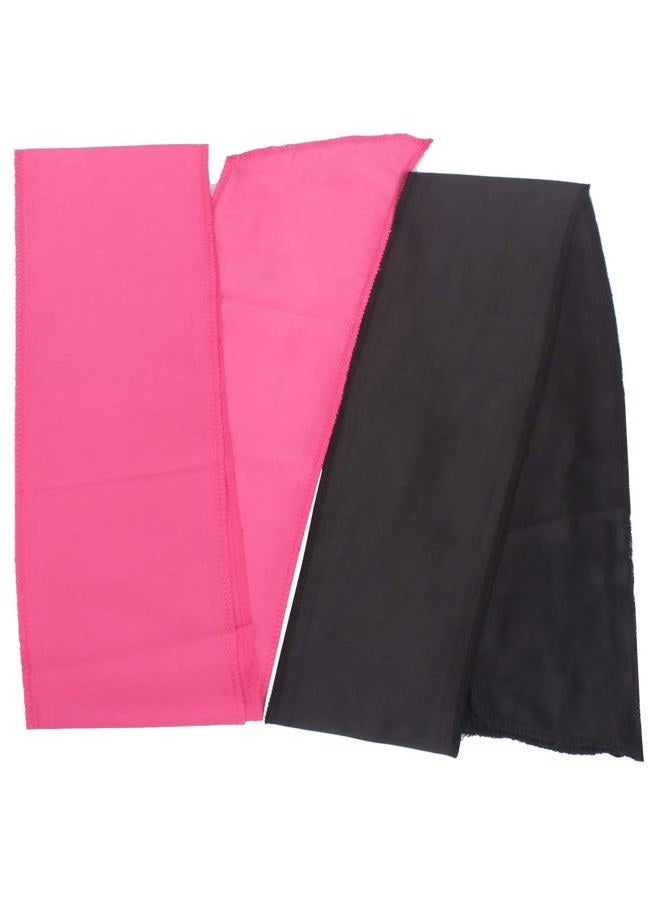 Xtrend 2Pcs Edge Laying Scarf for Wigs Fashion Edge Scarf for Lace Front Wig 58 Inch Soft Women's Satin Headband for Makeup Non Slip Hair Wrap Wigs Grip (1pc Pink#+1pc Black#) - Image 1