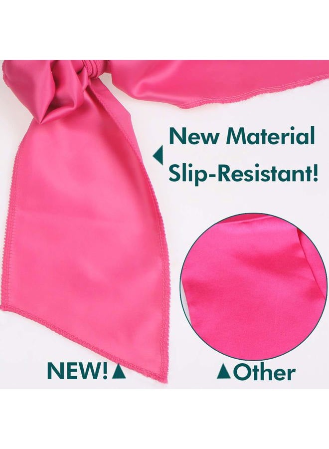 Xtrend 2Pcs Edge Laying Scarf for Wigs Fashion Edge Scarf for Lace Front Wig 58 Inch Soft Women's Satin Headband for Makeup Non Slip Hair Wrap Wigs Grip (1pc Pink#+1pc Black#) - Image 5