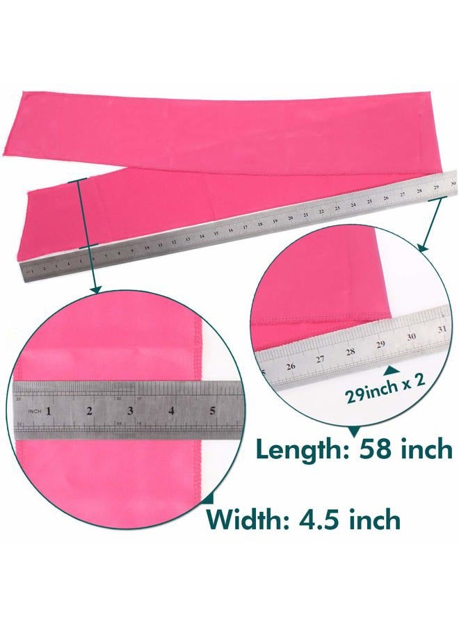 Xtrend 2Pcs Edge Laying Scarf for Wigs Fashion Edge Scarf for Lace Front Wig 58 Inch Soft Women's Satin Headband for Makeup Non Slip Hair Wrap Wigs Grip (1pc Pink#+1pc Black#) - Image 4