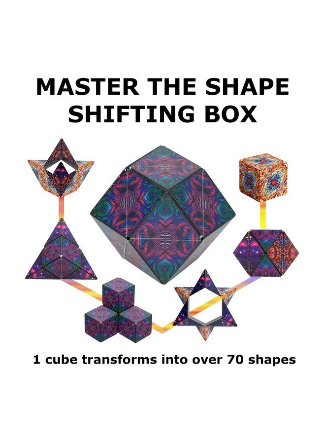 SHASHIBO Shape Shifting Box - Award-Winning, Patented Fidget Cube W/ 36 Rare Earth Magnets - Transforms Into Over 70 Shapes, Download Fun In Motion Toys Mobile App (Original Series - Spaced Out) - Image 4