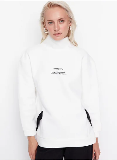 trendyol High Neck Graphic Sweatshirts