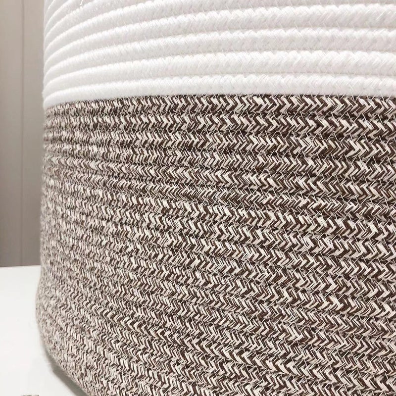 Cotton Rope Dirty Clothes Basket Nordic Woven Storage Basket Bedroom Large Toy Storage Basket Knitted Dirty Clothes Basket - Image 3