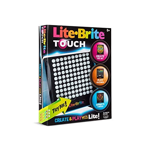 Lite Brite لايت-برايت تاتش - أنشئ، العب وحرّك - لعبة تعليمية حسية محمولة مضيئة، لعبة فنون STEM إبداعية للبنات، الأولاد، للجنسين، للأطفال، العطلات، أعياد الميلاد، هدية، للأعمار 6 سنوات فما فوق - Image 5
