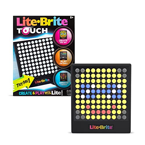 Lite Brite لايت-برايت تاتش - أنشئ، العب وحرّك - لعبة تعليمية حسية محمولة مضيئة، لعبة فنون STEM إبداعية للبنات، الأولاد، للجنسين، للأطفال، العطلات، أعياد الميلاد، هدية، للأعمار 6 سنوات فما فوق - Image 1