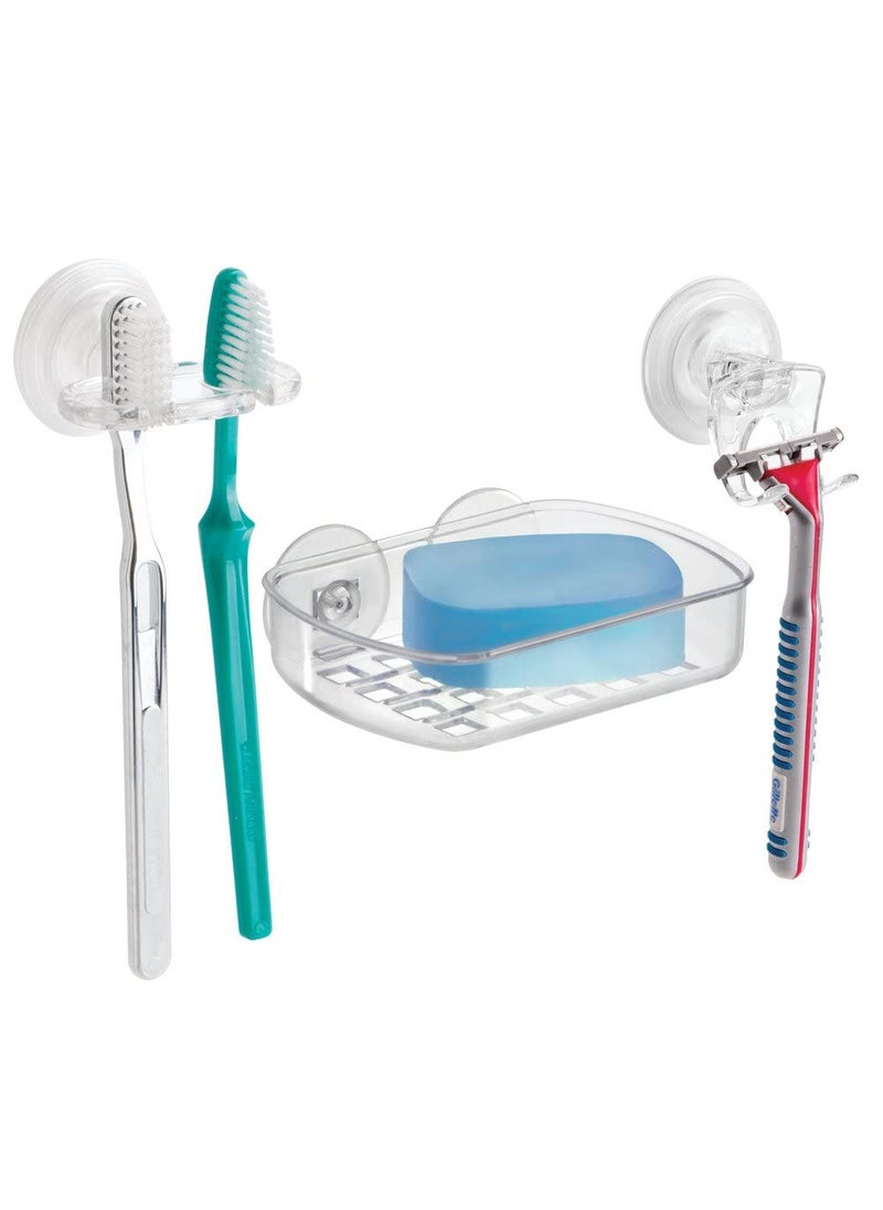 InterDesign iDesign BPA-Free Plastic Bathroom Suction Toothbrush Holder - 2.75" x 2.25" x 2", Clear  - Image 4