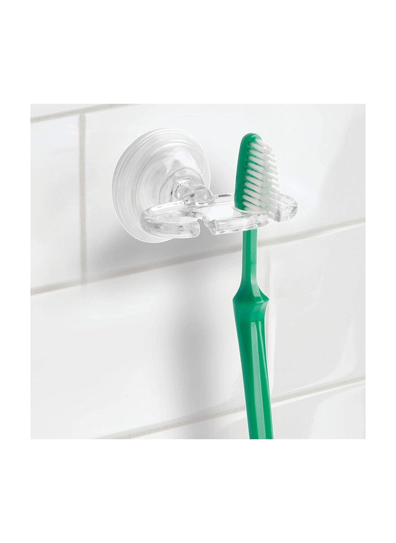 InterDesign iDesign BPA-Free Plastic Bathroom Suction Toothbrush Holder - 2.75" x 2.25" x 2", Clear  - Image 3