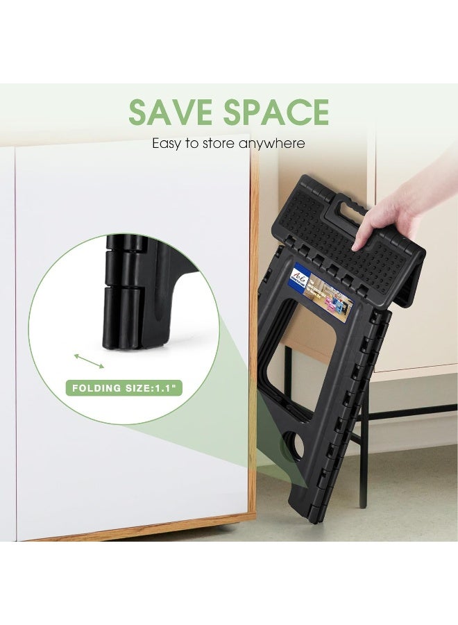 ACKO Folding Step Stool Foldable 17.5 Inch Stools for Adults and Kids,Plastic Stools Tall 400 lbs Capacity,Collapsible - Image 4