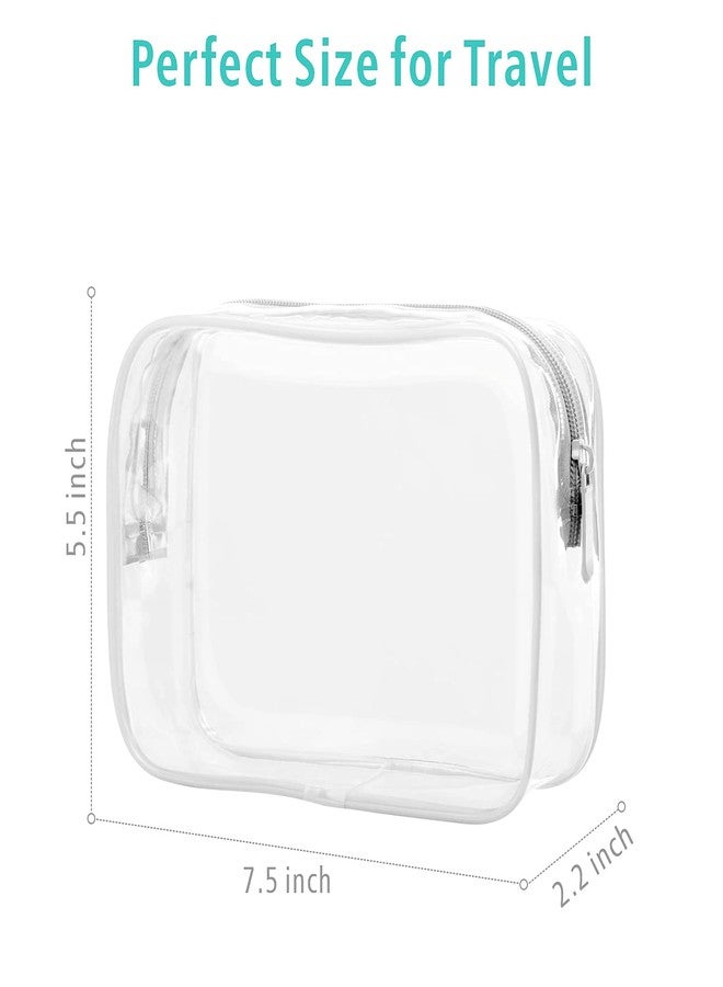 F-color TSA Approved Toiletry Bag - 3 Pack Clear Toiletry Bags Clear Makeup Cosmetic Bags for Women Men, Quart Size Travel Bag, Carry on Airport Airline Compliant Bag, White(for age 12 or above) - Image 3