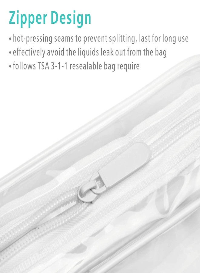 F-color TSA Approved Toiletry Bag - 3 Pack Clear Toiletry Bags Clear Makeup Cosmetic Bags for Women Men, Quart Size Travel Bag, Carry on Airport Airline Compliant Bag, White(for age 12 or above) - Image 4